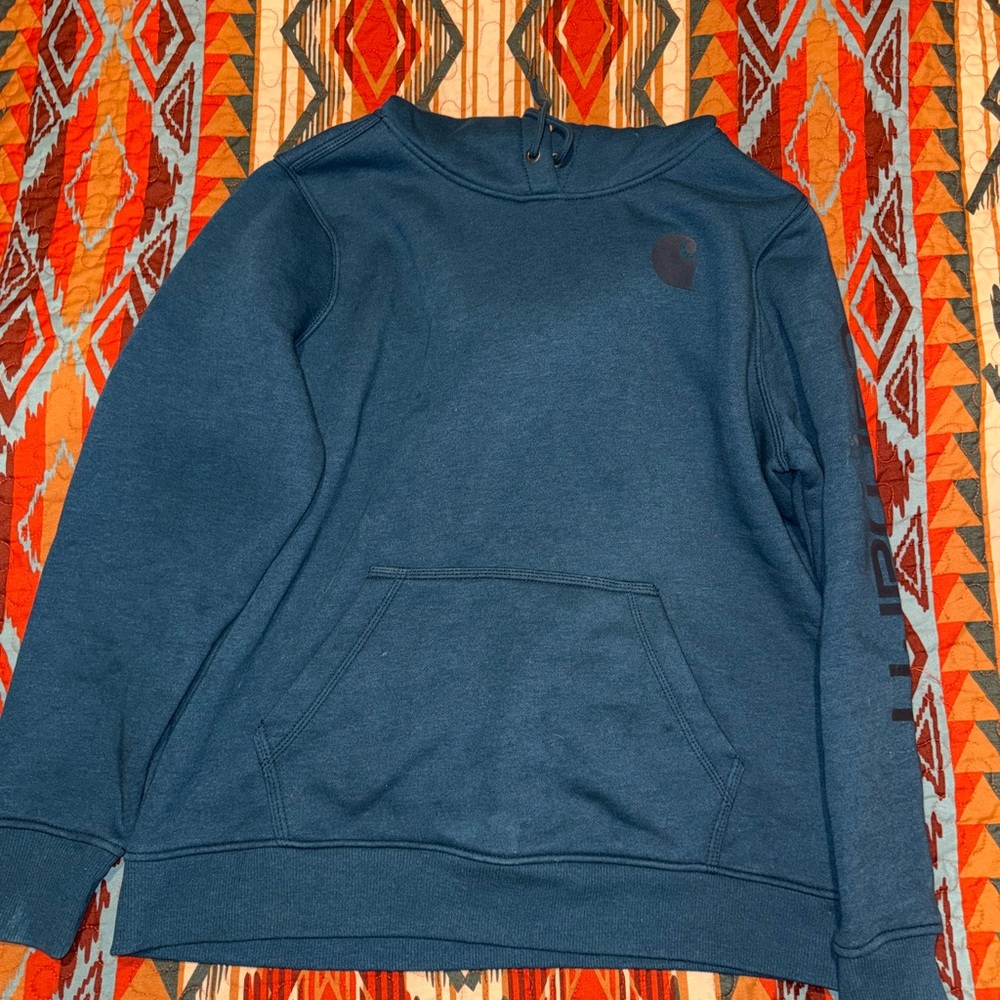 Carhartt Teal Hoodie with Logo